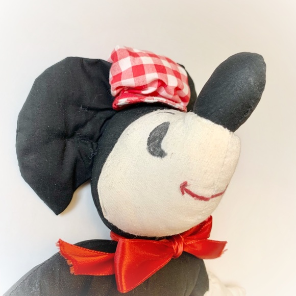 Vintage Handmade Mickey and Minnie Mouse Plush Dolls True Vintage - Picture 4 of 16